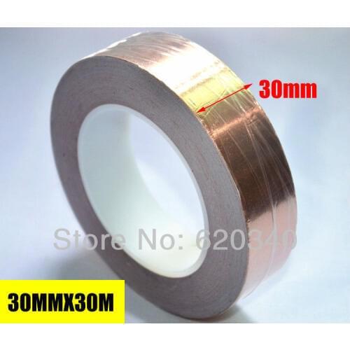 Freeshipping 30MM X 30M Single Conductive COPPER FOIL TAPE Strip