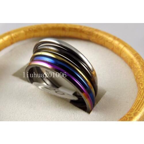 Wholesale 36 sets 5 in 1 fashion mens stainless steel rings JEWELRY