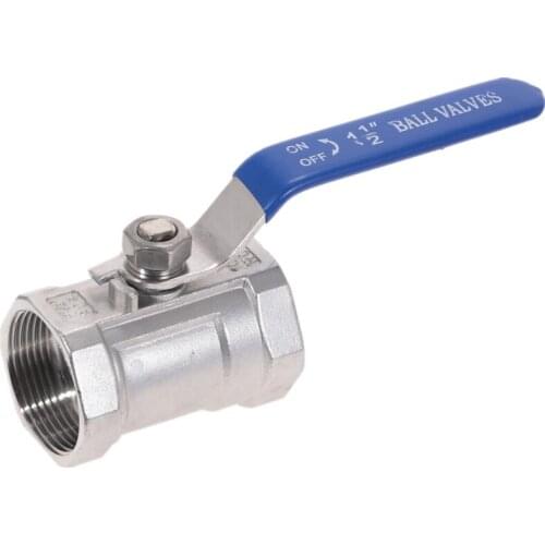 Stainless Steel SS304 Pipe Ball Valve Female Threaded 1/4" 3/8" 3/4" 1" 1-1/4" 1-1/2" Sanitary ON-OFF Ball Valve Straight