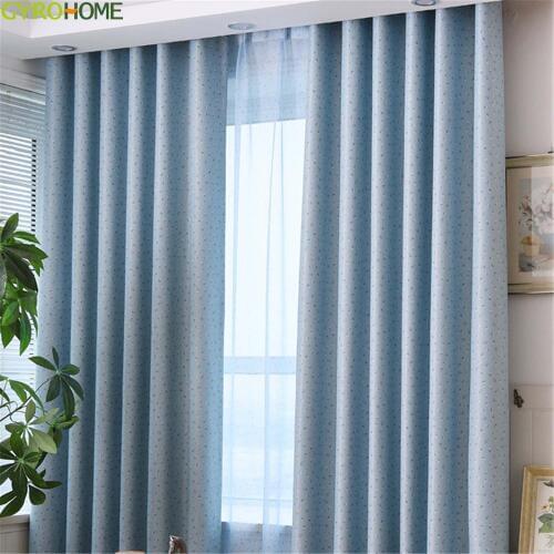 2 Colors Available Blue and Purple Printed Small Flowers Blakcout Curtains For Living Room