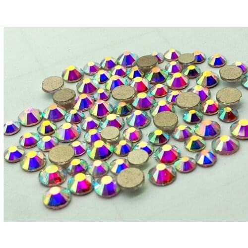 Top quality super shine gold back crystal ab Non Hotfix rhinestones,flat back glue on crystal without glue for Nail and dance