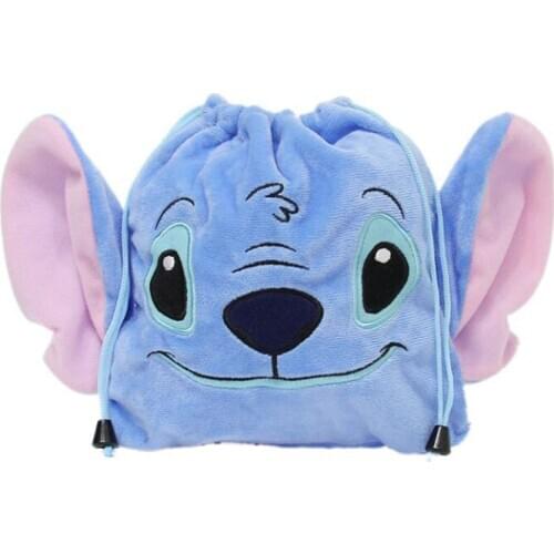 Disney stitch handbag cute Stitch plush drawstring pocket ipad protective cover protective bag coin purse
