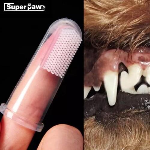 Super Soft Pet Finger Toothbrush Teddy Dog Brush Bad Breath Tartar Teeth Tool Puppy Dogs Pets Products MDD02