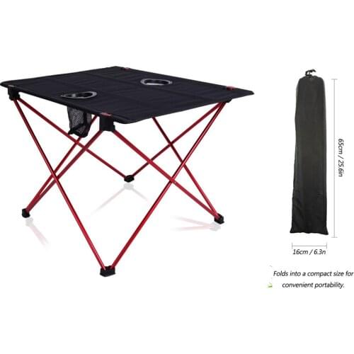 Ultralight Fabric Foldable Camping Table With Cup Holder Outdoo Little Beach Collapsable Desk Portable Lightweight Folding Desk