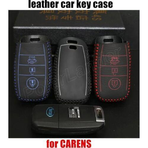 Only Red high quality car styling Hand sewing car key case cover Genuine quality leather fit for KIA K3K5 SORENTO CARENS
