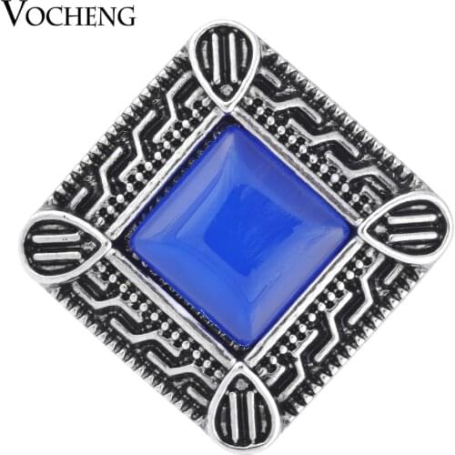 Vocheng Ginger Snap Button Vintage Square Shape 18mm 4 Colors Rhinestone Vn-1092