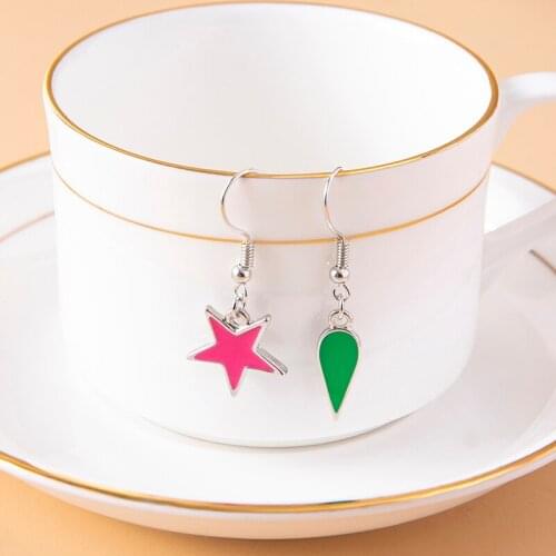 Japanese Anime Hunter X Hunter Hisoka Earrings Cute Enamel Star Teardrop Pendant Drop Earrings For Women Men Gift
