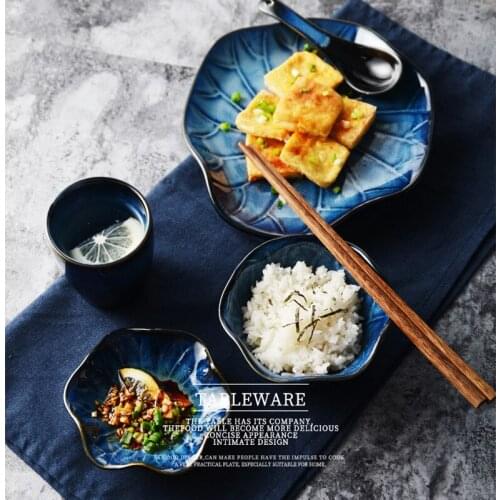 Japanese fashion style kiln dishware set business hotel restaurant tableware steak plate ceramica tableware dinner plates