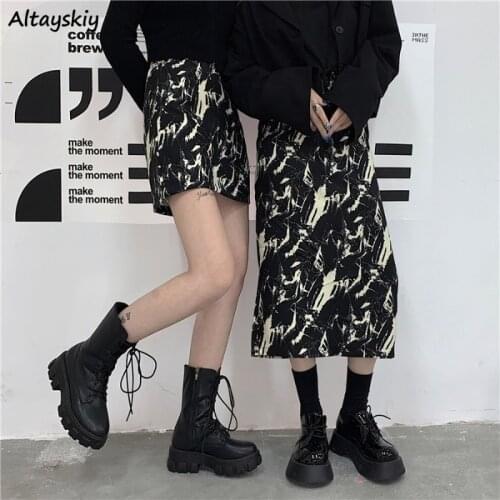 Skirts Women Print A-line Slim Cool Streetwear Harajuku Party Friends Korean Style Trendy Design Summer Leisure Soft Clothing