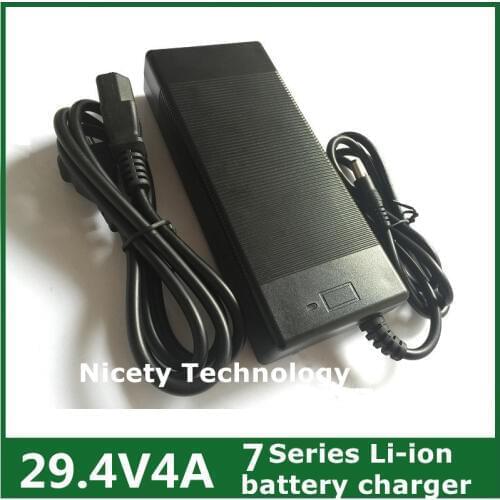 24V Li-ion Charger 29.4V 4A Li-ion Battery charger for 25.2V 25.9V 7 Series Lithium li-ion Battery Electric Bike Good Quality