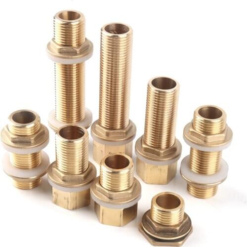 1pcs Fish tank adapter 1/2" Male thread Brass Pipe Single Loose Key Swivel Fitting Nut Water Tank Copper Jointer Connector