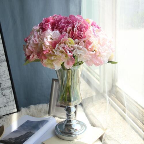 1PC Artificial Flowers Cheap DIY Artificial Flower Fake Hydrangea Heads Bouquet Christmas Wedding Arrangement Home Decoration