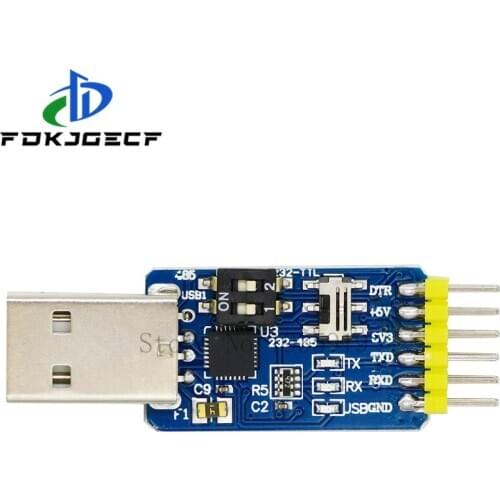 1PCS USB CP2102 to TTL RS232 USB TTL to RS485 Mutual Convert 6 in 1 Convert Module