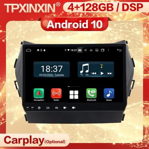 4+128G Carplay 2 Din Android 10 Stereo Receiver For Hyundai IX45 2013 2014 2015 2016 2017 2018 Navi Radio Audio Player Head Unit