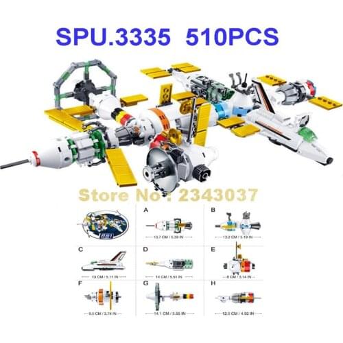 0731 510pcs 8in1 Aviation Urban International Space Station Satellite Building Blocks Toy