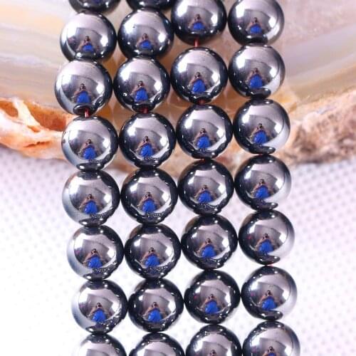 8MM Round Loose Beads Natural Stone Black (No)Magnetic Hematite For Jewelry DIY Necklace Bracelet Earrings Strand