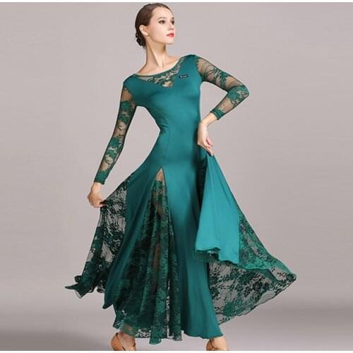 Ballroom dress standard ballroom dance dress women waltz dress lace splicing Spanish dress dance wear ballroom practice wear