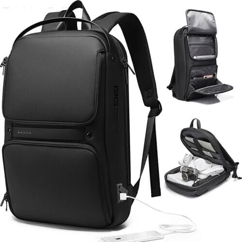 REJS LANGT Brand Backpack for Men Business Travel Backpacks with Charging 15.6 Inch Laptop Bag Waterproof Anti-Theft Mochila
