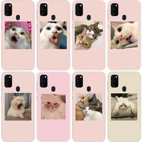 Cute Cat Kitten Catling Soft Case for Samsung Galaxy M11 M10S M01 M21 M31S M51 A01 J2 Core A21 A42 J6 A6 A8 Plus A7 2018 Cover