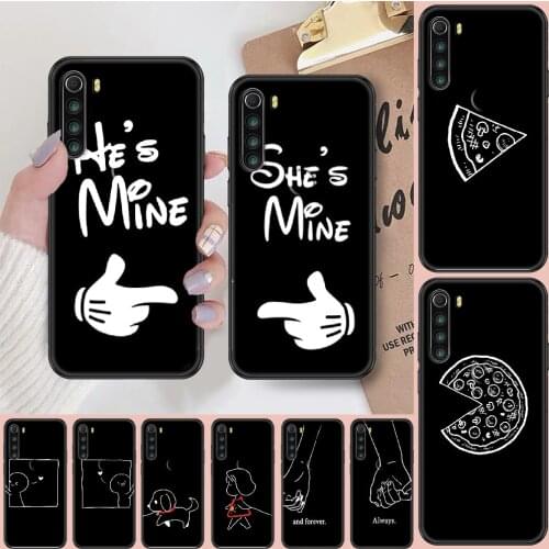 Love Best Friends Simplicity Couple Phone case For Xiaomi Redmi Note 7 7A 8 8T 9 9A 9S 10 K30 Pro Ultra black fashion bumper tpu