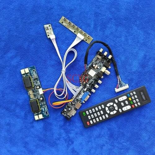 Signal DVB For LM190E05/LM190E08/HT190E01 4CCFL LCD display drive board 1280*1024 30-Pin LVDS USB VGA AV HDMI-compatible DIY KIT