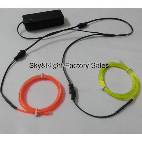 El wire/el flexible neon light/el rope two colors Lemon&orange with 3V inverter(on/flashing/off)