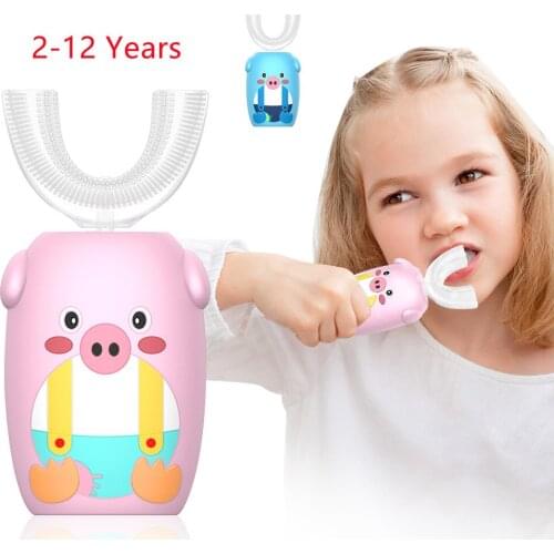 Electric Toothbrush Kids Smart 360 Degrees Silicon Automatic Ultrasonic Teeth Tooth Brush Cartoon Pattern Children Oral Tool