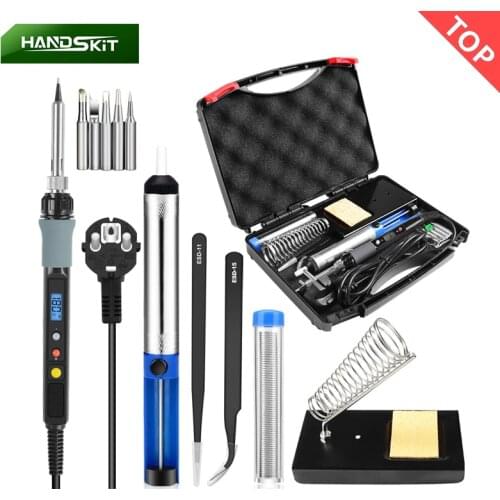 Digital Electric Soldering Iron 80W 110V/220V EU US Adjustable Temperature Welding Soldering Iron+5pc Iron Tips + Tin wire