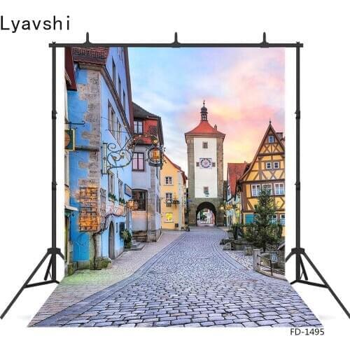 Lyavshi Old Town Street Photography Backgrounds for Photo Studio Portrait Photo Backdrops for Kids Baby Photobooth