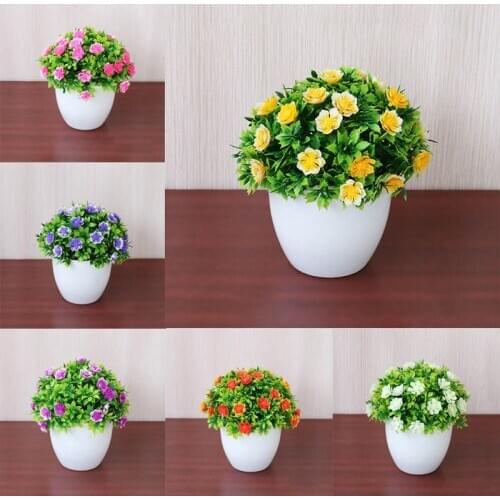 NEW Artificial Plants Bonsai Small Tree Pot Plants Fake Flowers Potted Ornaments For Home Decoration Hotel Garden Decor