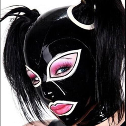 Hot Sexy Latex Mask Rubber Unisex Hood Rubber Fetish Mask Latex Headgear Sexy Party Cosplay Accessories