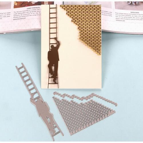 DUOFEN METAL CUTTING DIES encourage climbing ladder human figures embossing stencil DIY Scrapbook Paper Album 2018 new