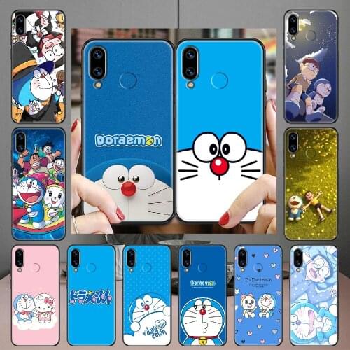 Doraemon Cartoon Phone case For Huawei Honor 6 7 8 9 10 10i 20 A C X Lite Pro Play black trend bumper luxury shell fashion coque