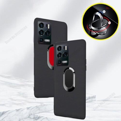 Soft Silicone Shockproof Phone Case For ZTE Axon 30 Ultra 5G Cases Magnetic Ring Stand Holder Back Cover For ZTE A2022P Capa