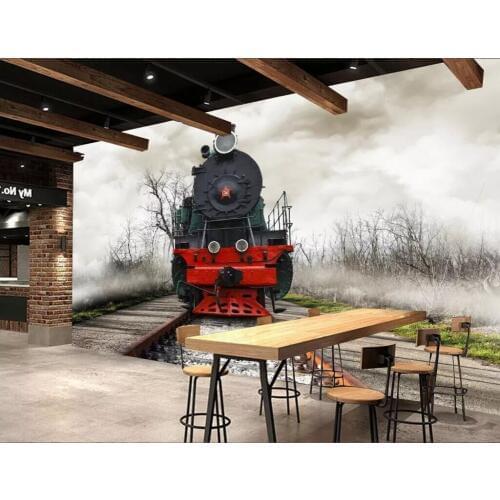 XUE SU Wall cloth custom wall retro train background wall various high-grade materials to choose from