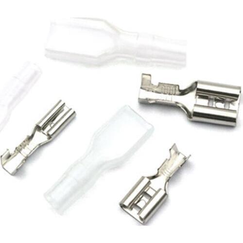 2.8mm 4.8mm 6.3mm 16A Switch Wire Connectors Crimp Terminals Spade Terminals With Transparent Insulating Sleeves Plug spring