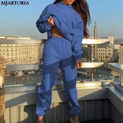 Autumn Hoodie Two Piece Set Women Casual Thin Fleece Tracksuits Harajuku Pullover Sweatshirt Pant Long Sleeve Sport Set Outfits