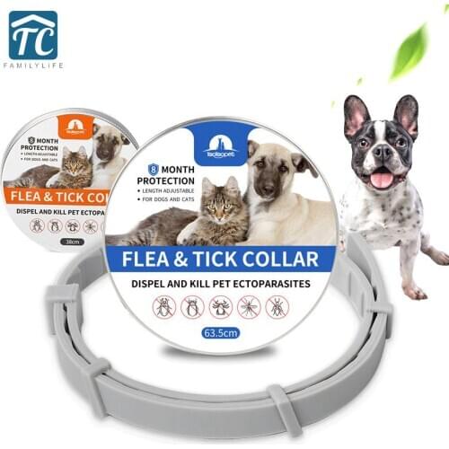 Pet Collar Anti Flea Ticks Mosquitoes Pet Dog Cat Tag Collar Outdoor Protective Adjustable PET Collar For Medium Large Dogs