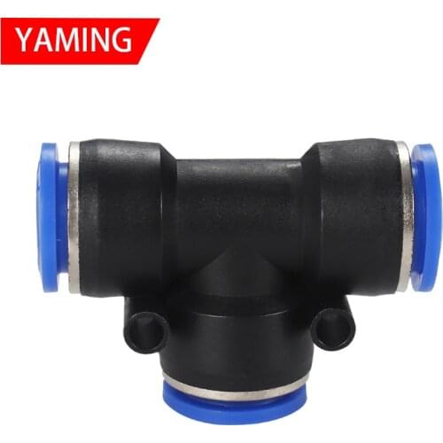 PE Pneumatic Fittings For 4mm 6mm 8mm 10mm Tee Tube Fitting Plastic T Type 3-way Quick Connector Slip Lock 3 Way T-shaped