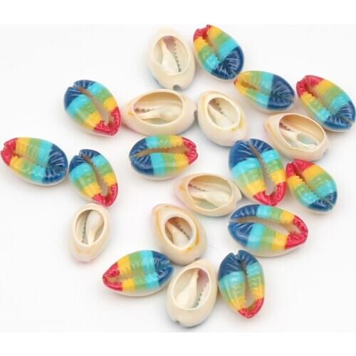 10pcs Rainbow pattern Conch Coquillage Crafts Natural Sea Shells For Jewelry Making Diy Home Decoration Shell Beach Decor