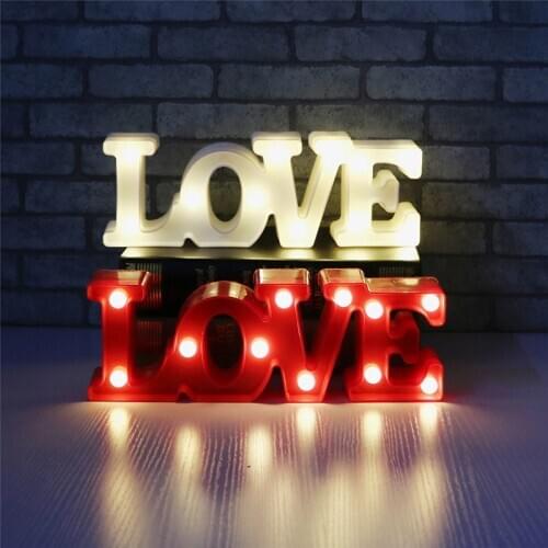 Romantic Valentines proposal 3D LOVE LED Letter Sign Night Light Marquee Table Lamp lanterns nightlights For Christmas Wedding