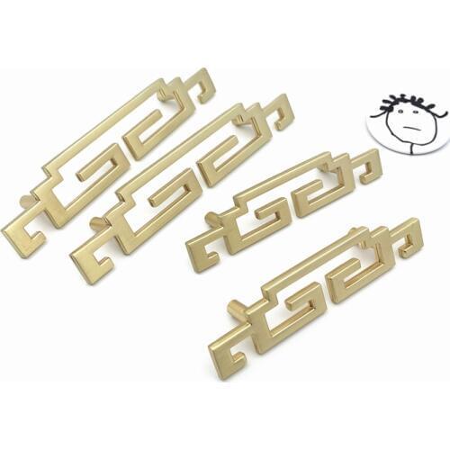 LCH Ancient Chinese Style Zinc Alloy Gold Copper Color Handle Cabinet Drawer Pull Knob Door Pull Statistical Hardware