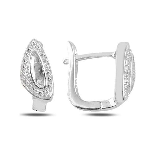 Silver 925 Sterling Zircon Cubic Zirconia J Earrings