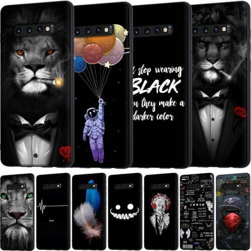Silicone Phone Case For Samsung Galaxy S10 S9 S8 Plus S10e A6 A8 Plus 2018 A5 A7 2017 A30 A50 A70 Lion Pattarn Back Cover Etui