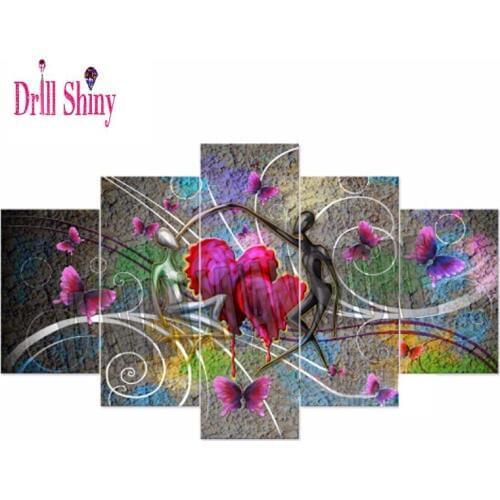 Drill shiny Lover Heart 5d Diamond Painting Cross Stitch kits Needlework Full Square Mosaic diy Diamond Embroidery Handmade Art