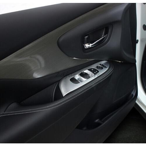 For Nissan Murano 2015 2016 2017 2018 High quality Interior matte Door Armrest Window Button Cover Trim