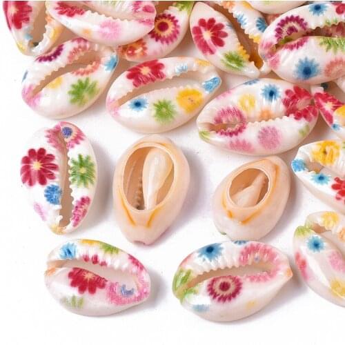10pcs/lot Colorful Printed Cowrie Shell Beads For DIY Crafts Decoration Accessories Jewelry Making Beads Wholesale