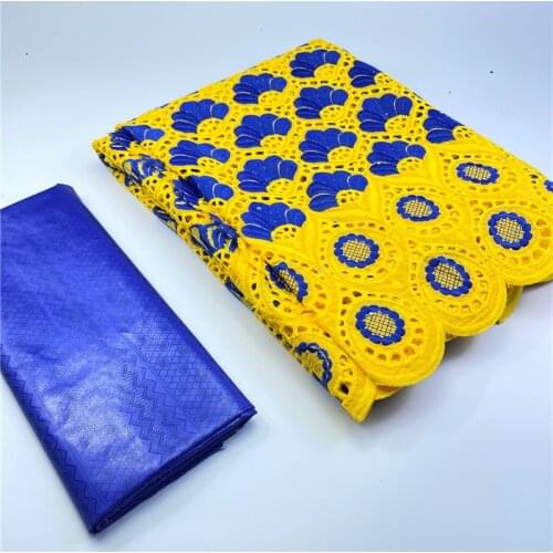 2.5 y Swiss lace fabric +2.5 y Bazin Brode riche embroidery African 100% cotton fabrics Swiss voile lace popular Dubai style 4L4