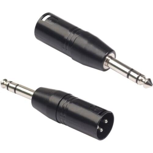 5pcs/lot New Black Stereo 6.35mm Male to XLR 3Pin Male Audio Cannon MIC Connector Adapter