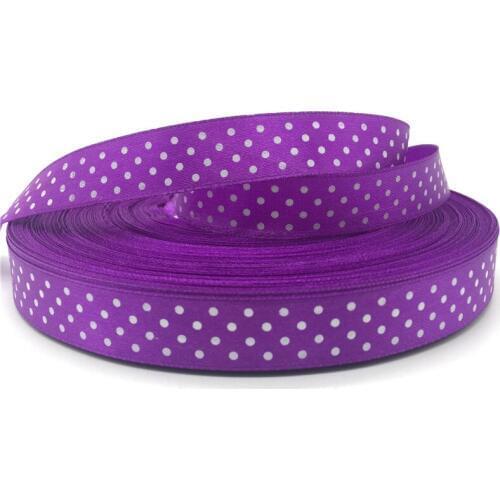 5yards/lot 5/8"(15mm) Polka Dots Satin Ribbon Printed Polyester Ribbon DIY Christmas Wedding Decoration Purple